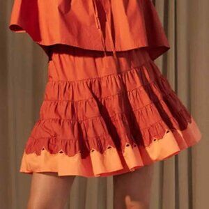 NWT!  En Saison Yara Mini Skirt, Sienna Coral, Size Small
